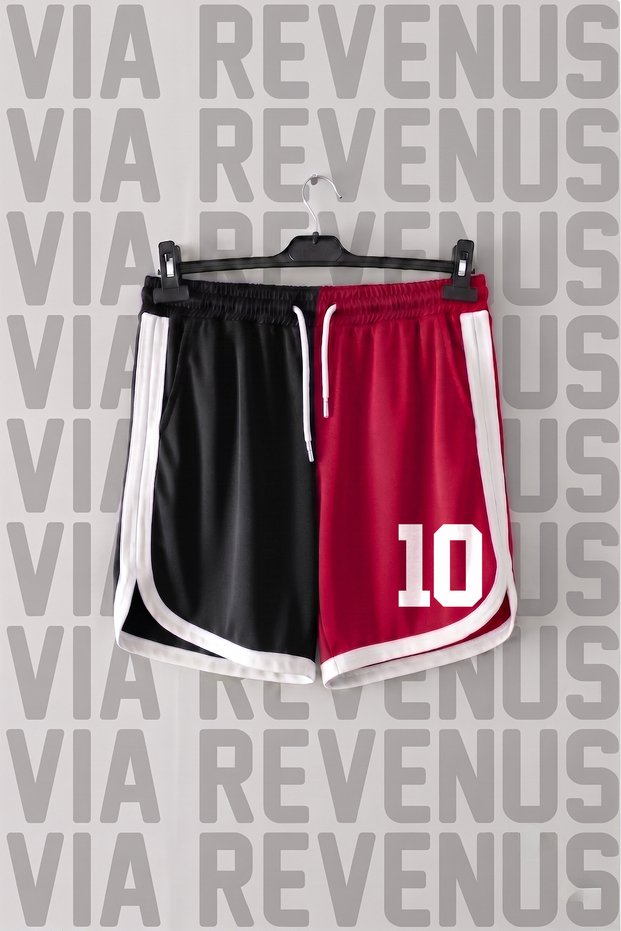Number 10 Printed Jersey Sports Training Shorts with Piping Detail