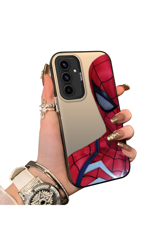 Samsung Galaxy A54 Compatible Silicone Edge Hard Back Case Couple Phone Case Spider Man Patterned