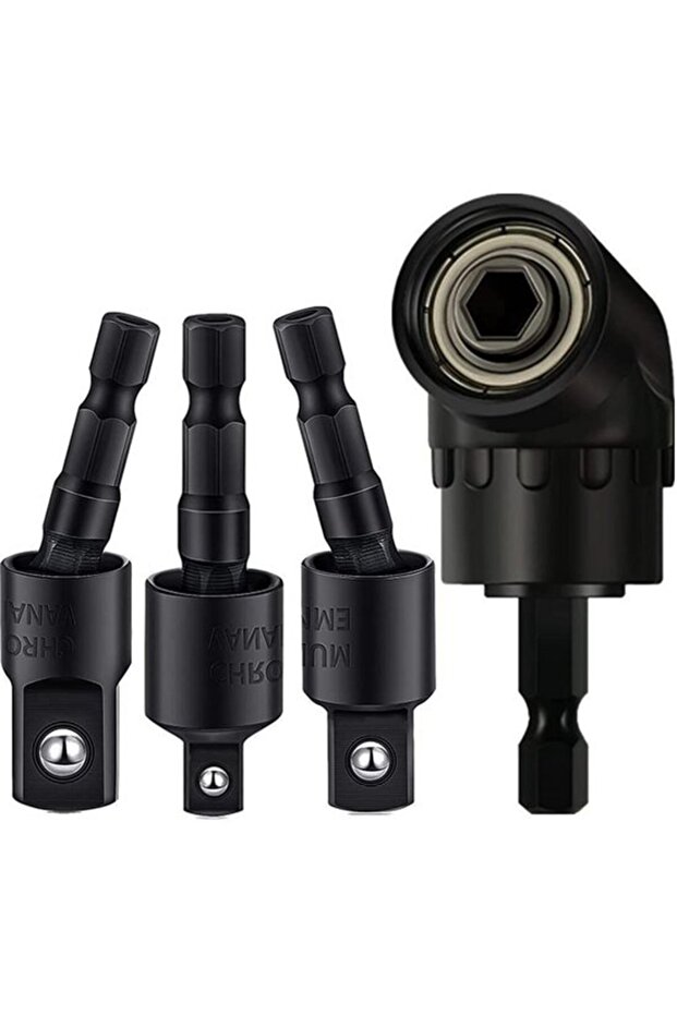 Rectangular drill adapter 4-in-1 105° 1/4 3/8 1/2".