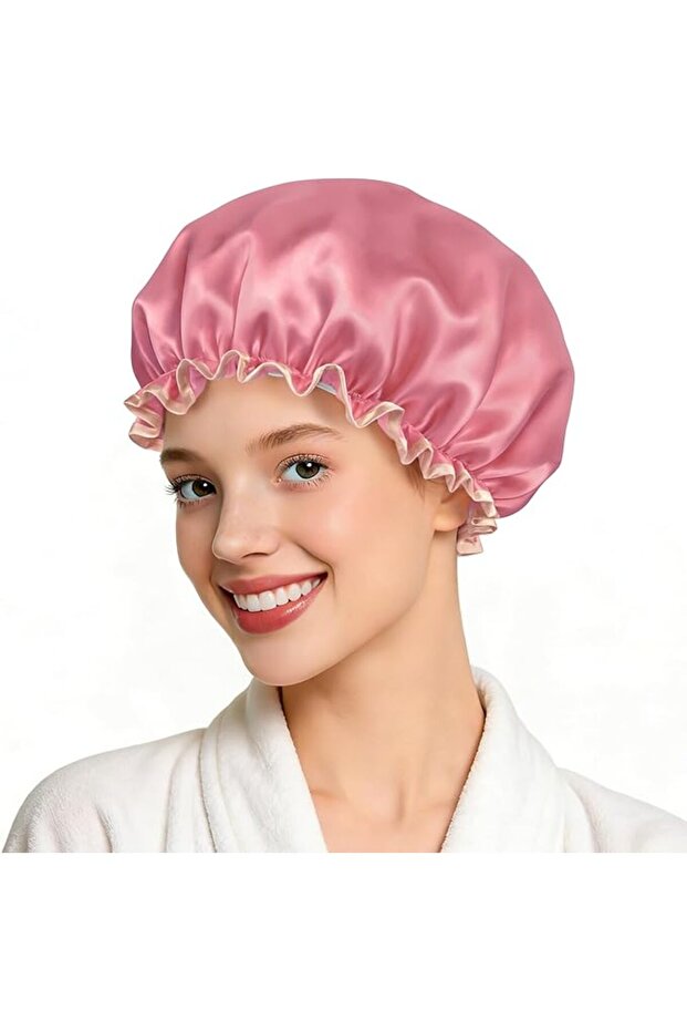 Satin Bonnet Silk Bonnet for Sleeping with Adjustable Elastic Tie Band, Hair Cap Extra Large Double