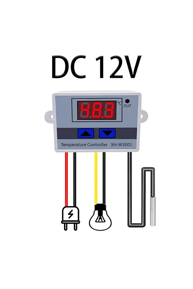 12V Digital Temperature Controller XH-W3001 for Microcomputer Temperature Control Ideal for Various