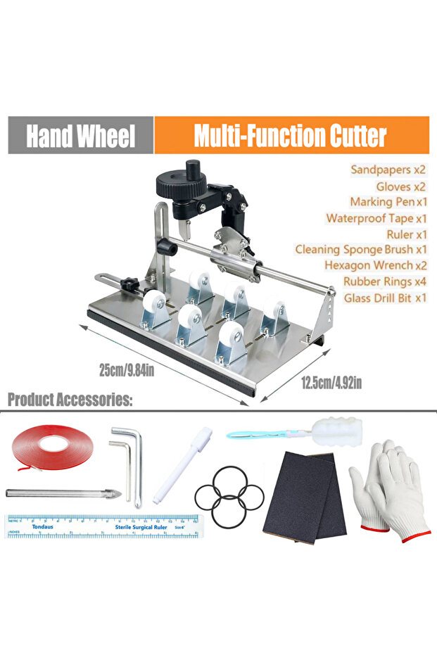 hand wheel Glass Bottle Cutter - Professional DIY Glass Cutting Tool for Square, Round Bottles and B