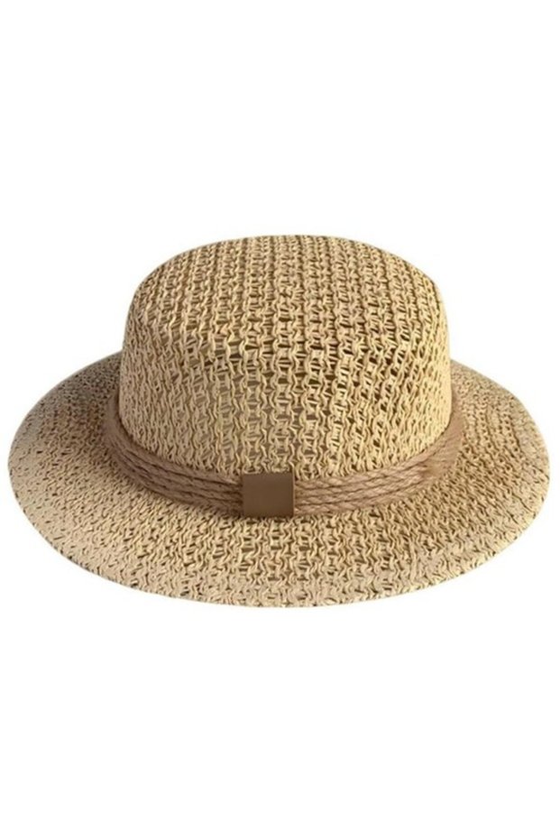 Sun hat - brim approx. 6.5 cm depth 9.5 suitable for head circumference up to 58 women's summer beach vacation protection gardening wide