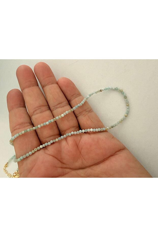 Aquamarine (Akuamarin) Natural Stone Necklace 1 Piece