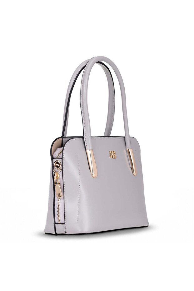 Burkley Solenne Cloud Grey Pu Leather Women's Hand and Shoulder Bag