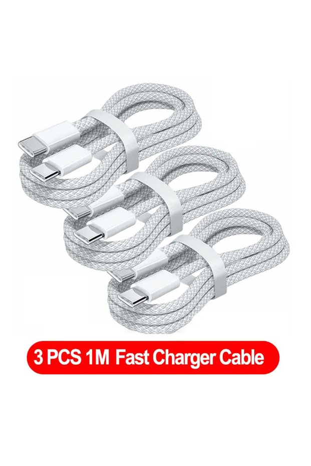 3PCS 1m 3PCS 60W USB-C To Type C Cable for IPhone 15 16 Pro PD 60W Fast Charging Wire for Huawei for