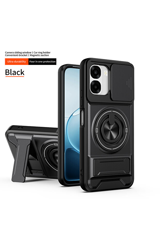 OPPO A6k SJia - Black For A6 Case A6X Cover A6S A6K A6T Pro 4G Case Magsafe Magnetic Fold Holder
