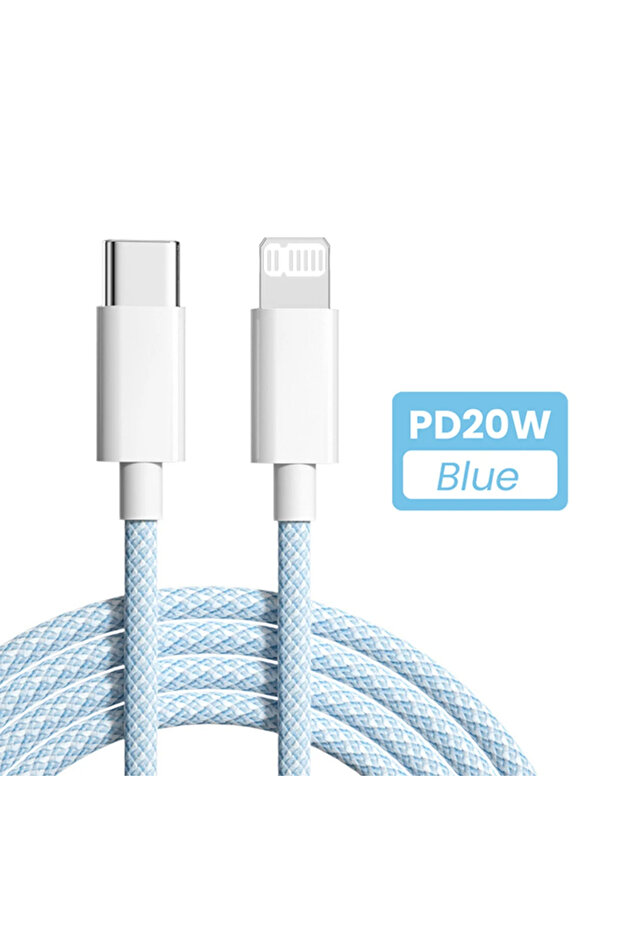 2m Blue ANSEIP USB C To Lightning Cable Braided 2M Line For iPhone 13 14 Pro Max 11 12 Mini X XR XS