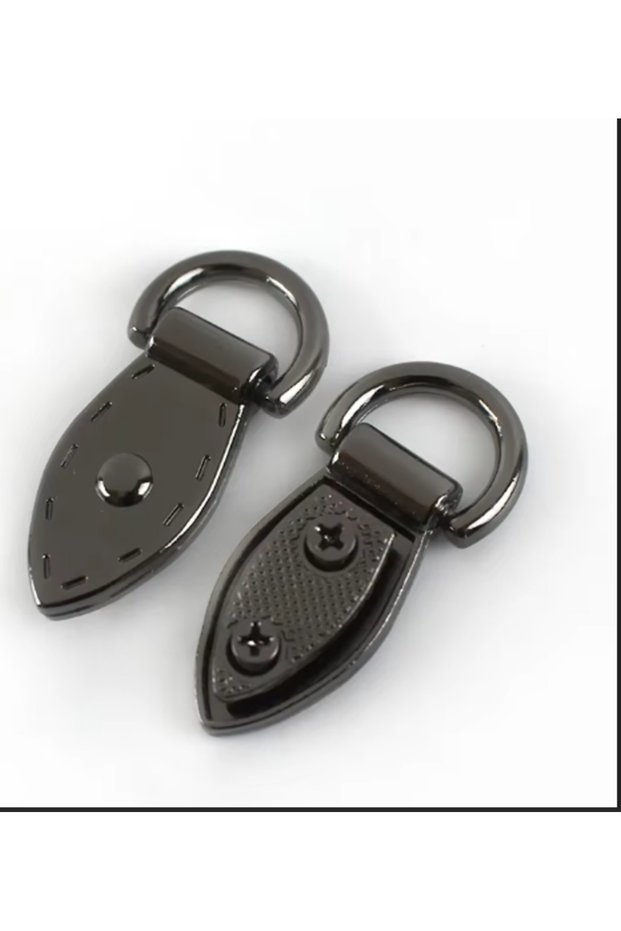 Bag side clip buckle, 2pcs metal suspending leaf shaped bag strap chain connector with d ring for diy purse, cross shoulder