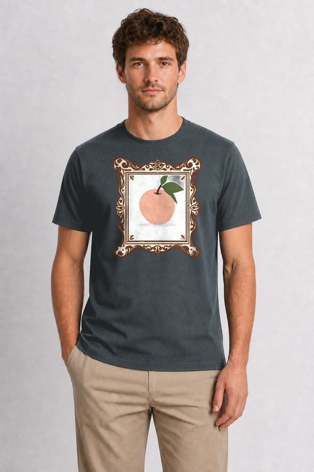 Rustic Peach Graphic T-Shirt - Smoked