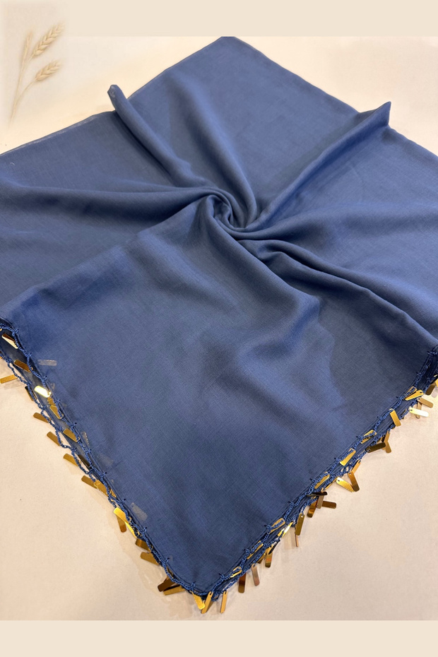 Hand Embroidered Gold Yellow Sequin Solid Color Writing Gift Box 100X100Cm