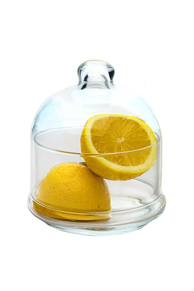 Multipurpose Glass Storage Jar with Lid, Avocado, Lemon, Onion, Tomato Keeper/Saver/Holder, Home & Kitchen Organizer (1 Pcs with Glass Lid)