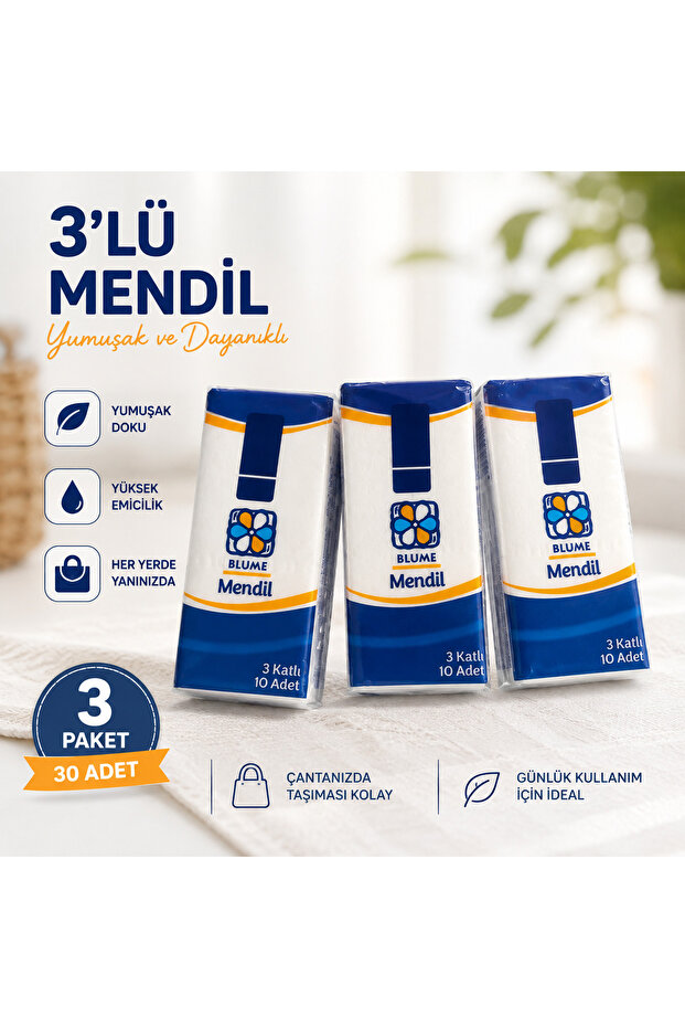 3 lü cep mendili peçete