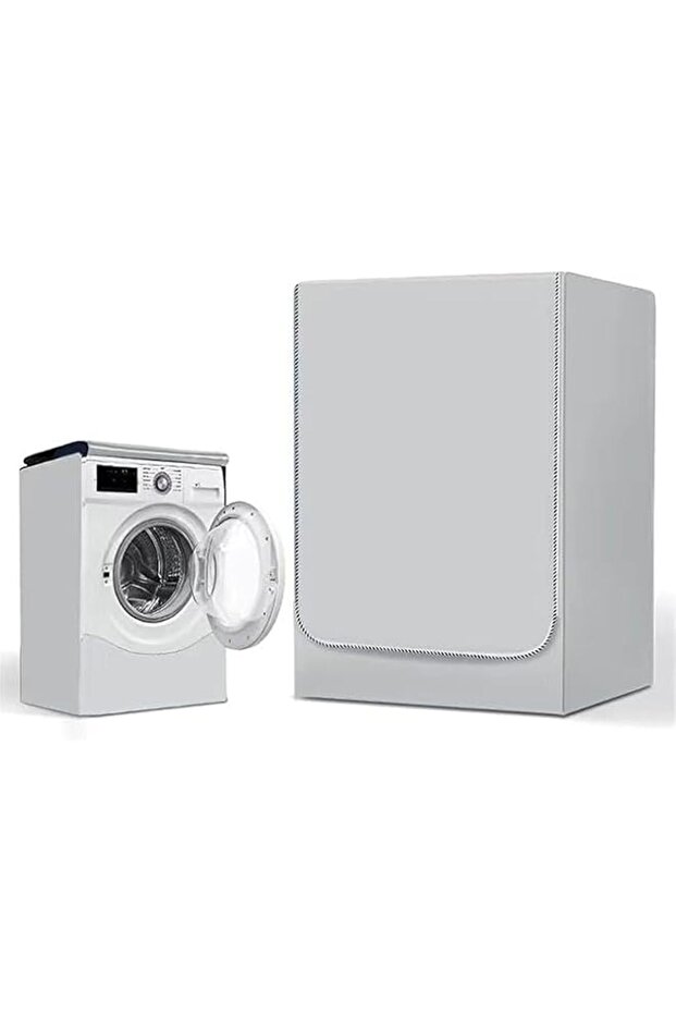 Washing Machine Cover, Front Load Dryer Cover, Waterproof Sunscreen Dustproof, Size L, Silver Grey