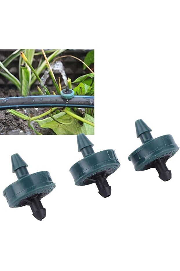 Irrigation Drip Emitters, Green, Adjustable Water Flow Sprinkler Heads for Garden Watering System