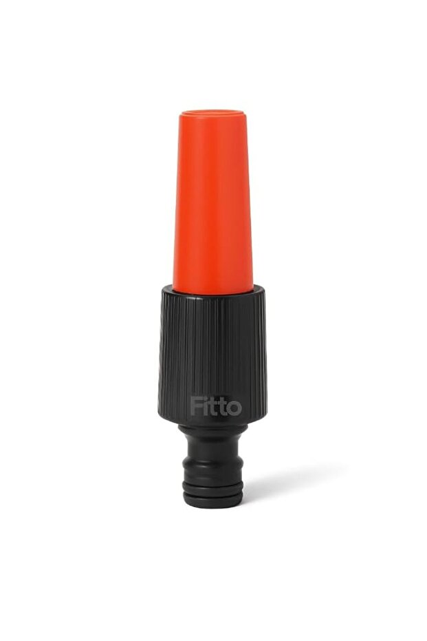 Fitto 5-Inch Snap-In Spray Nozzle with Black Base and Red Tip for Hoses