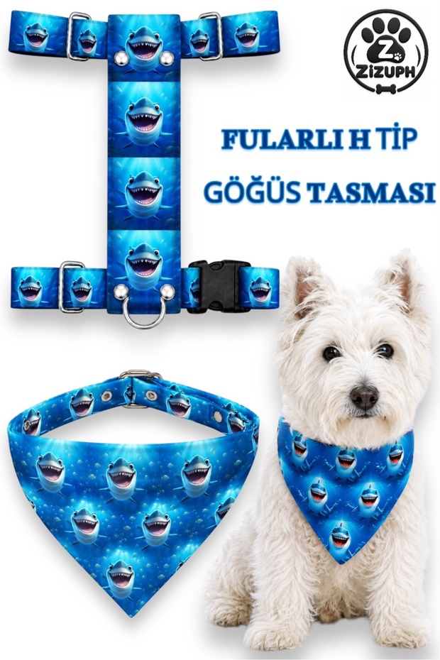 Adjustable Printed H-Type Chest Harness Set with Scarf