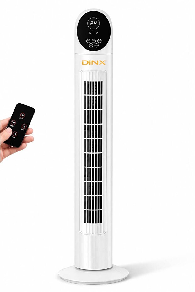 مروحة برجية DENX مع جهاز تحكم عن بعد، مروحة كهربائية قائمة بثلاث سرعات، مروحة مكتبية عمودية بدون شفر