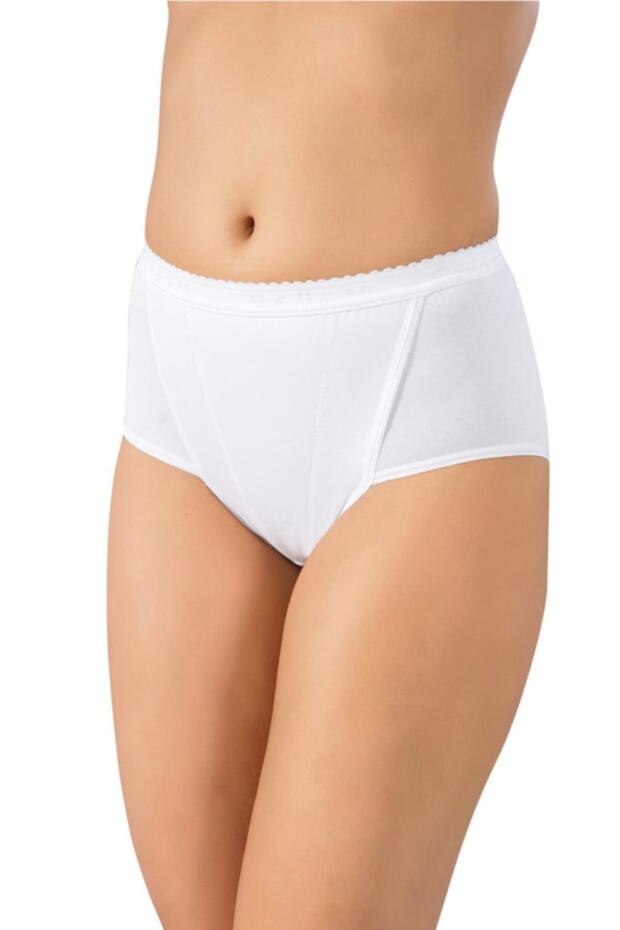 Women's White Comfortable Cotton Bato High Waist Panties