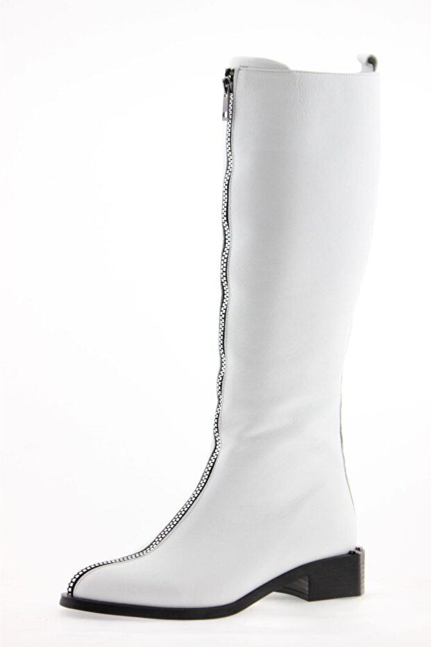 Women's Genuine Leather White Boots