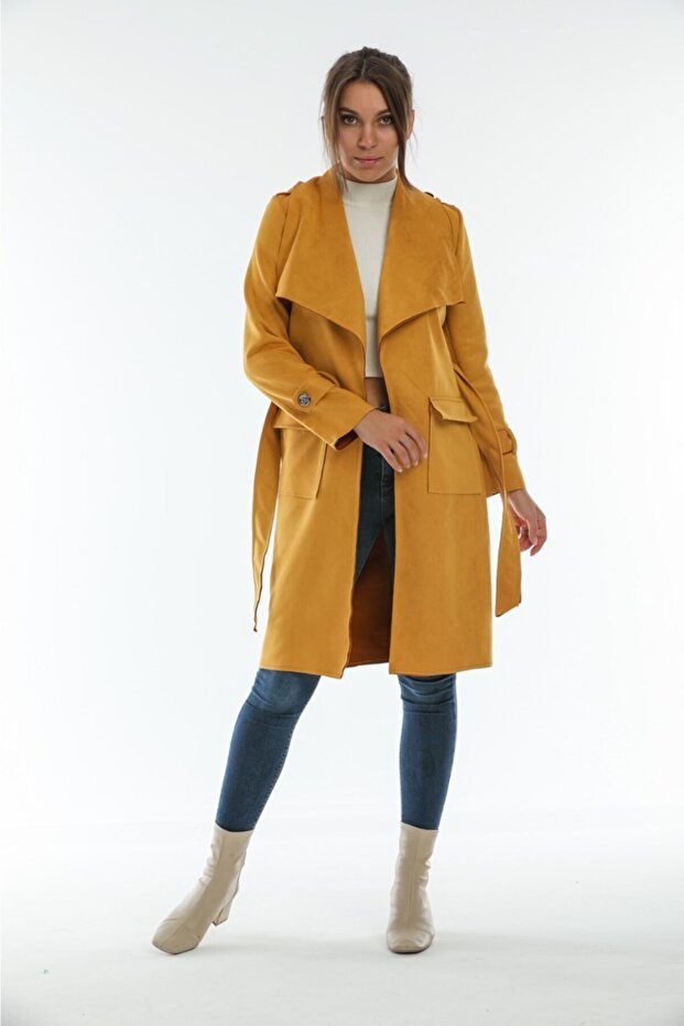 Baby Collar Lycra Suede Jacket