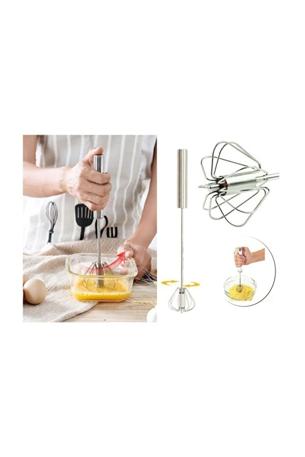 Push and Pull Mixer Push Whisk Hand Mixer Hand Whisk Push and Pull Whisk - 1