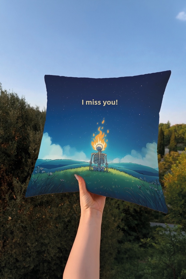 I Miss You Game Anime Themed Throw Pillow Cover – 43X43 Decorative Pillowcase Double-Sided Printing