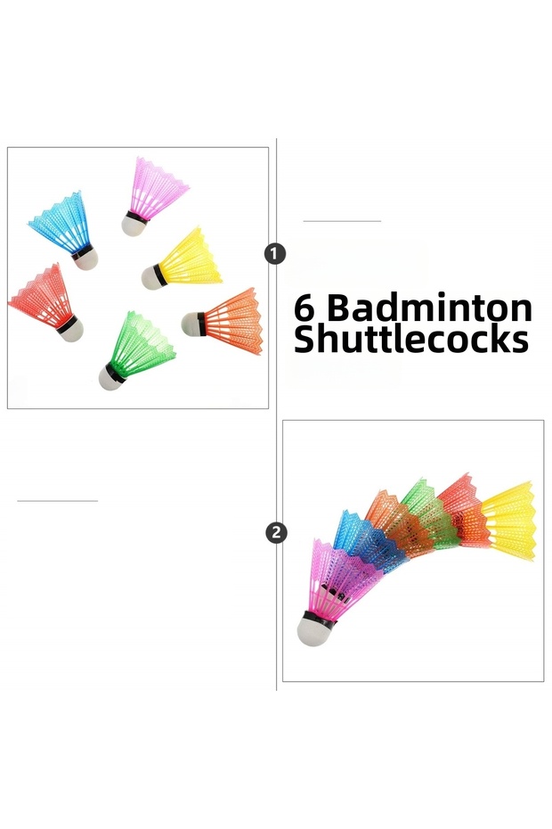 6Pcs Badminton Balls Set and Plastic Unisex for Individual Sports