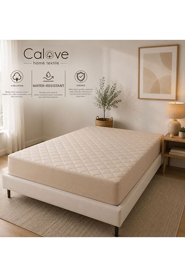 Premium 100% Cotton Liquid-Proof Quilted Fitted Mattress Protector Mattress Cover Single Double King Size All Sizes