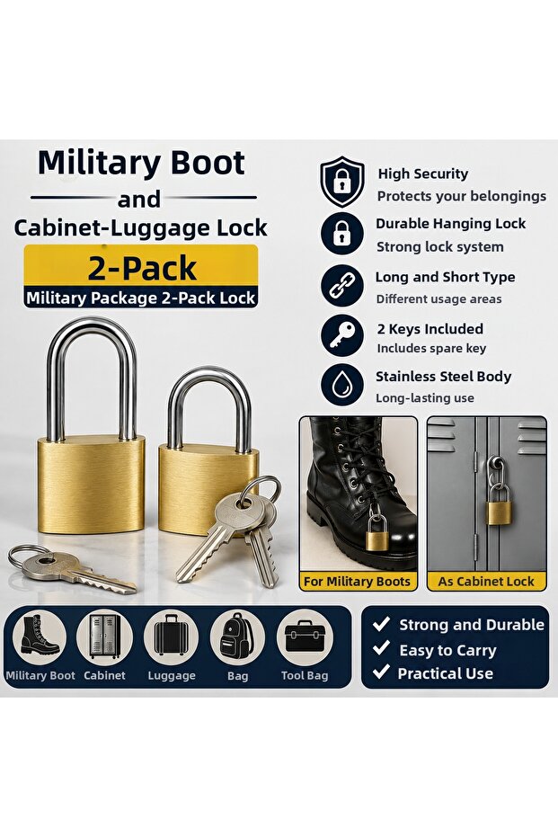 Military Boots and Cabinet-Luggage Lock 2 Pack-Soldier Pack 2 Lock Pack