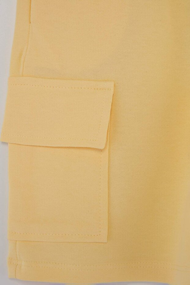 Sarı-Mavi Düz Örme Şort & Bermuda TKDSS25SR00006 - 10