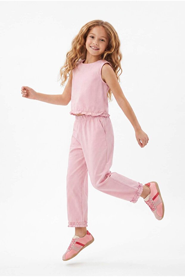 Pembe Düz Dokuma Alt - Üst Takım TKDSS26AU00021 - 2