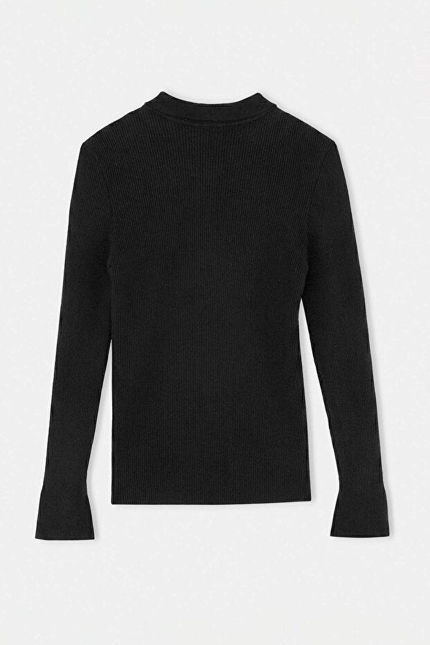 Wardrobe Essentials Sarı Premium İplik Polo Yaka Triko Hırka | TWOAW26HI00225 - 3
