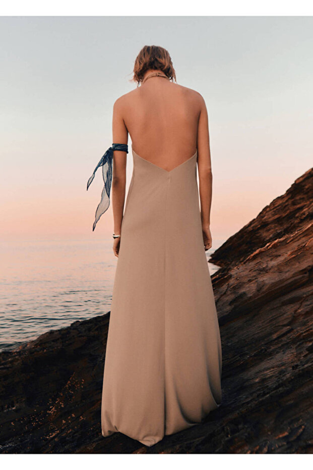 Wrap Collar Dress - 4