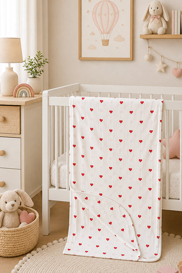 Baby Girl and Boy Double Layer Combed Cotton Heart Swaddle Blanket Stl7138