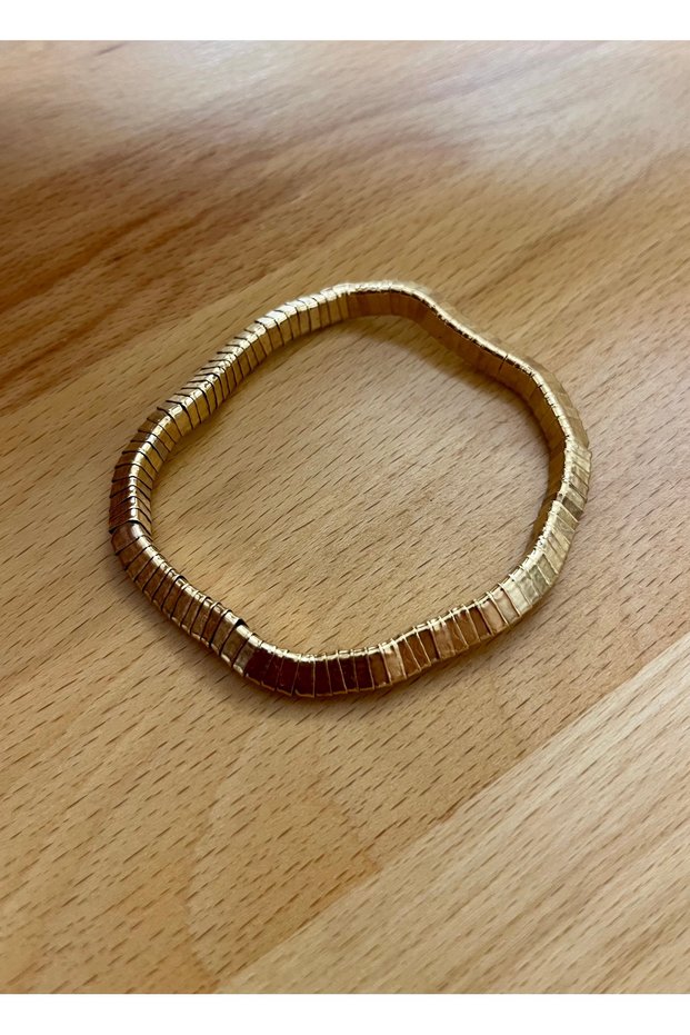 Rose Gold Interlocking Flexible Structure Modern Design Tarnish-Resistant Steel Bracelet