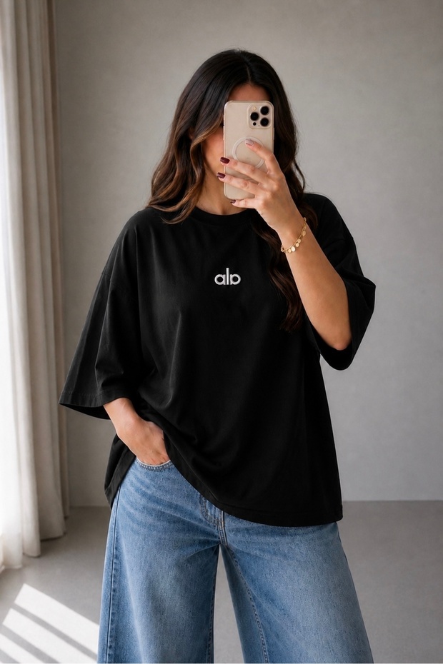 Women's Printed Oversize T-Shirt 100% Cotton | Comfortable Fit Short Sleeve Shirt