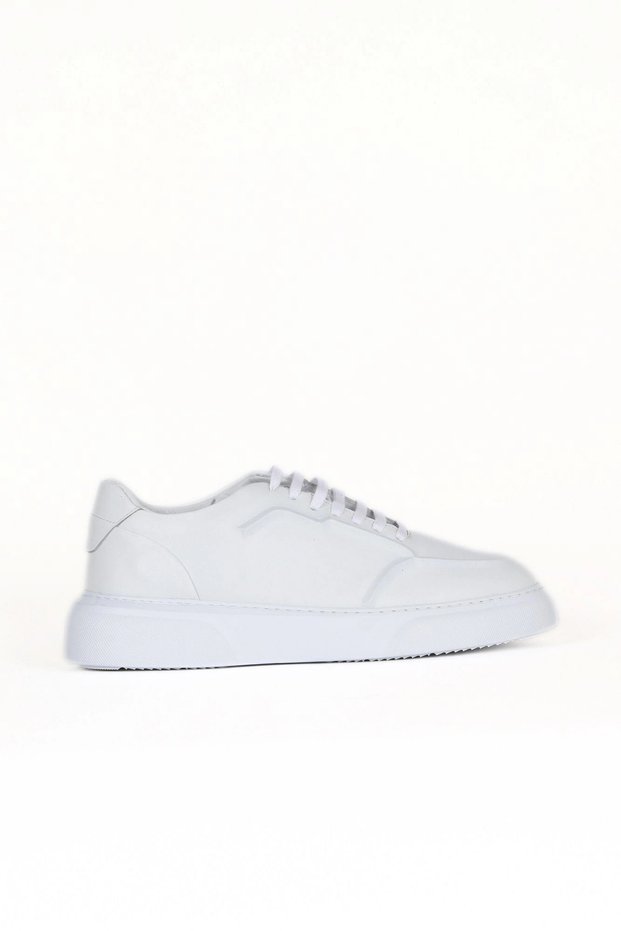 White Antique Leather Men's Sports Shoes 32Ma103