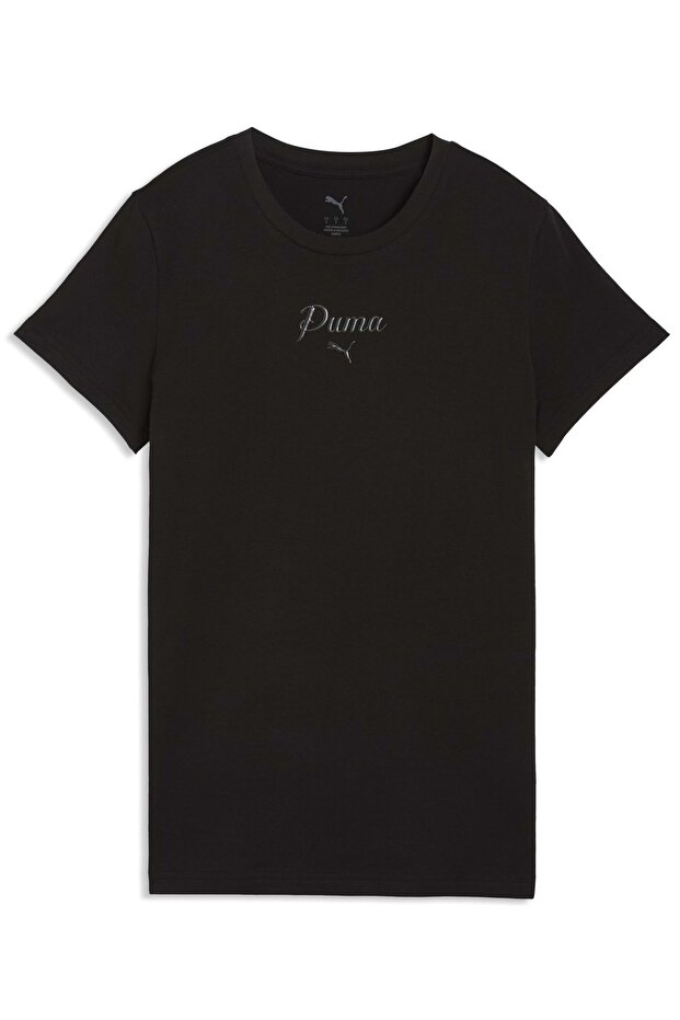 691760 Ess Script Tee T-Shirt Women's T-Shirt Black - 1