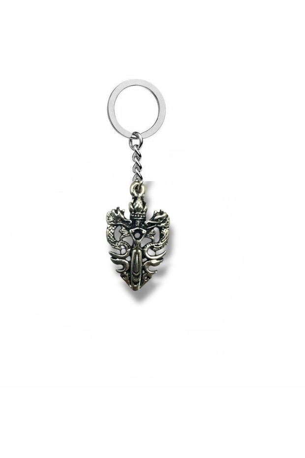 Legendary Power |   Unisex Keychain with Double Dragon Sword Design
