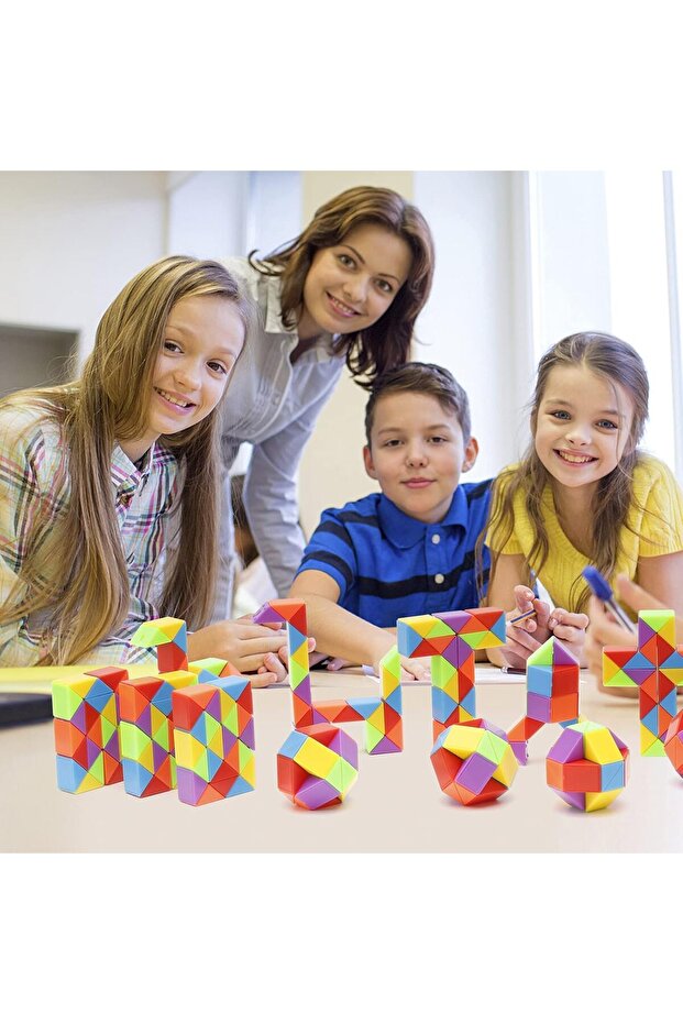 36-Pack Mini Snake Cube Fidget Toys, Twist Puzzle Goodie Bag Stuffers for Classroom
