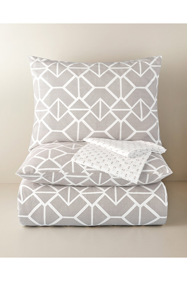 Triweave Easy-Iron Double Duvet Cover Set with Sheets 200X220 cm Beige