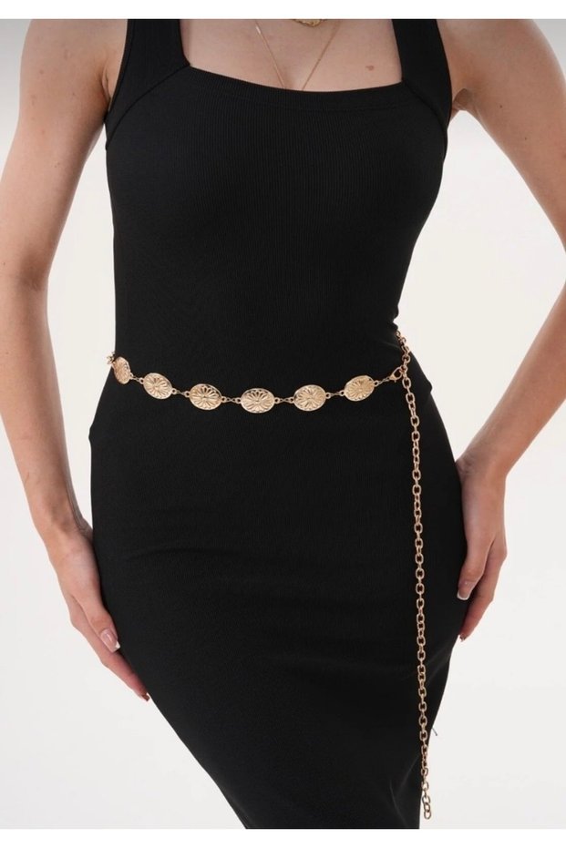 Oval Gold Buckle Chain Belt Women Belt Dress Belt Shirt Belt Coat Waist Belt Body Belt