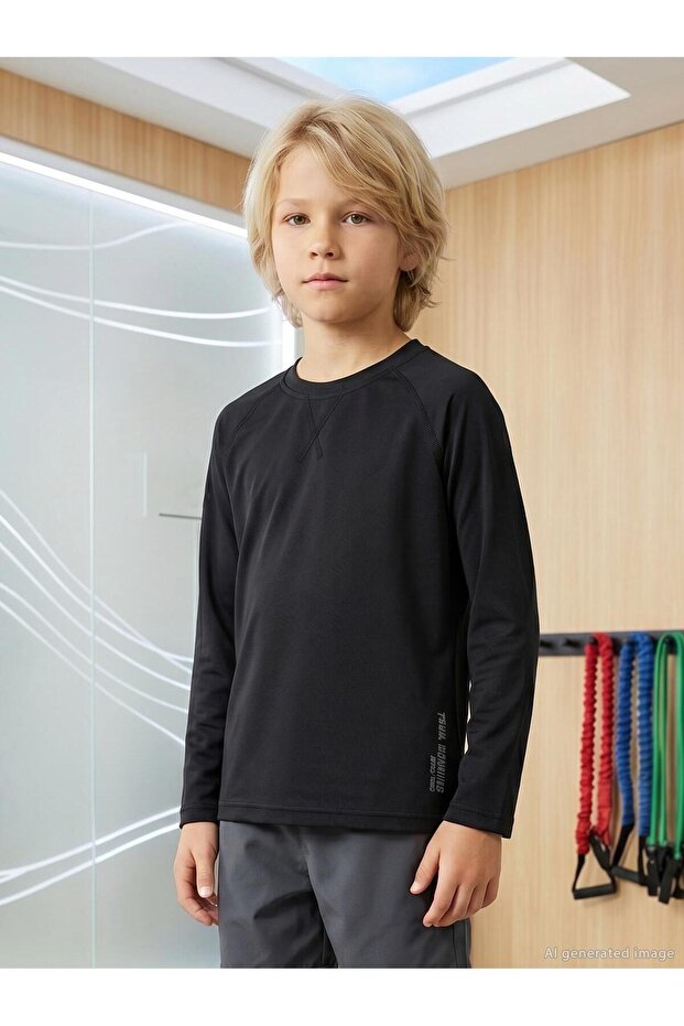 Reflective Printed Sweatshirt for 6-9 Years Old - Black