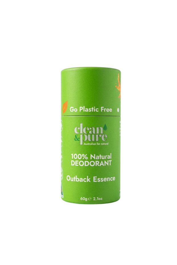 Clean & Pure Outback Natural Deodorant 60g – Gentle, Aluminum-Free, Coconut Oil & Essential Oils for All Day Freshness