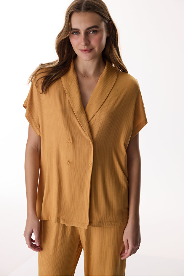 Cinnamon Margot Solid Rib Pants Pyjama-Set - 2