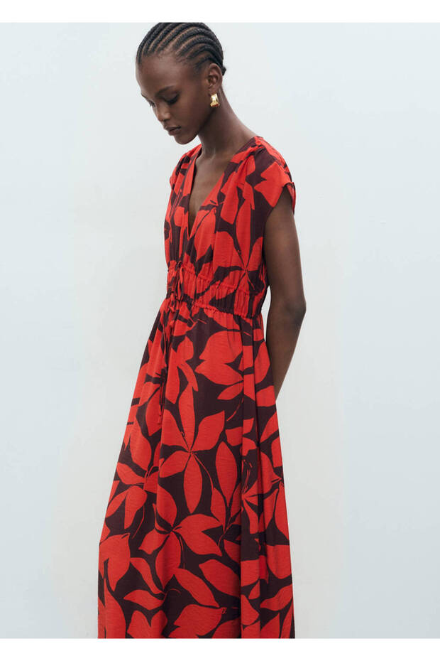 Gemustertes langes Kleid - 1
