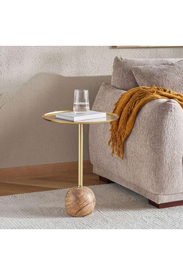 Colette Accent Table Iron - Brown & Gold