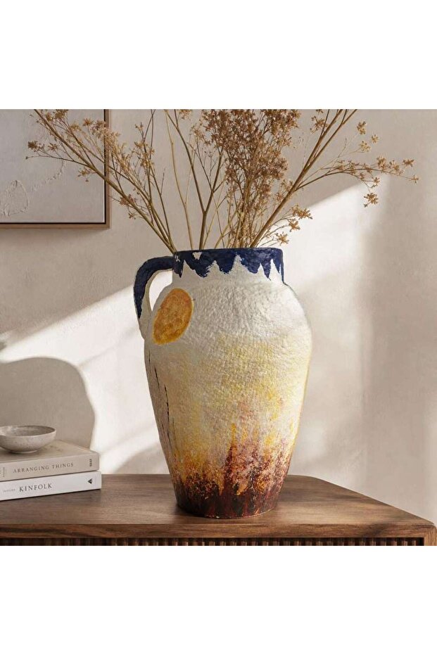 Solaris Paper Mache Solar Handpainted Vase 34x34x48cm - Multicolor