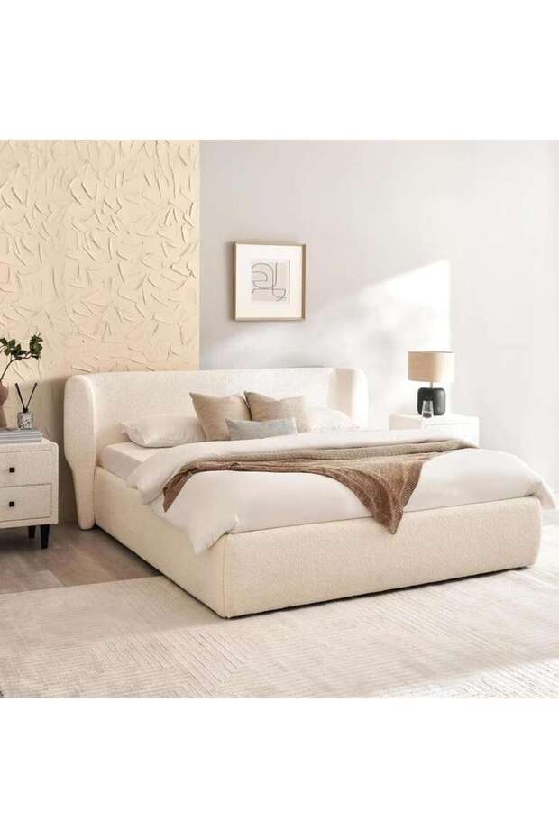 Petermann King Bed 180x200 Cm - Beige